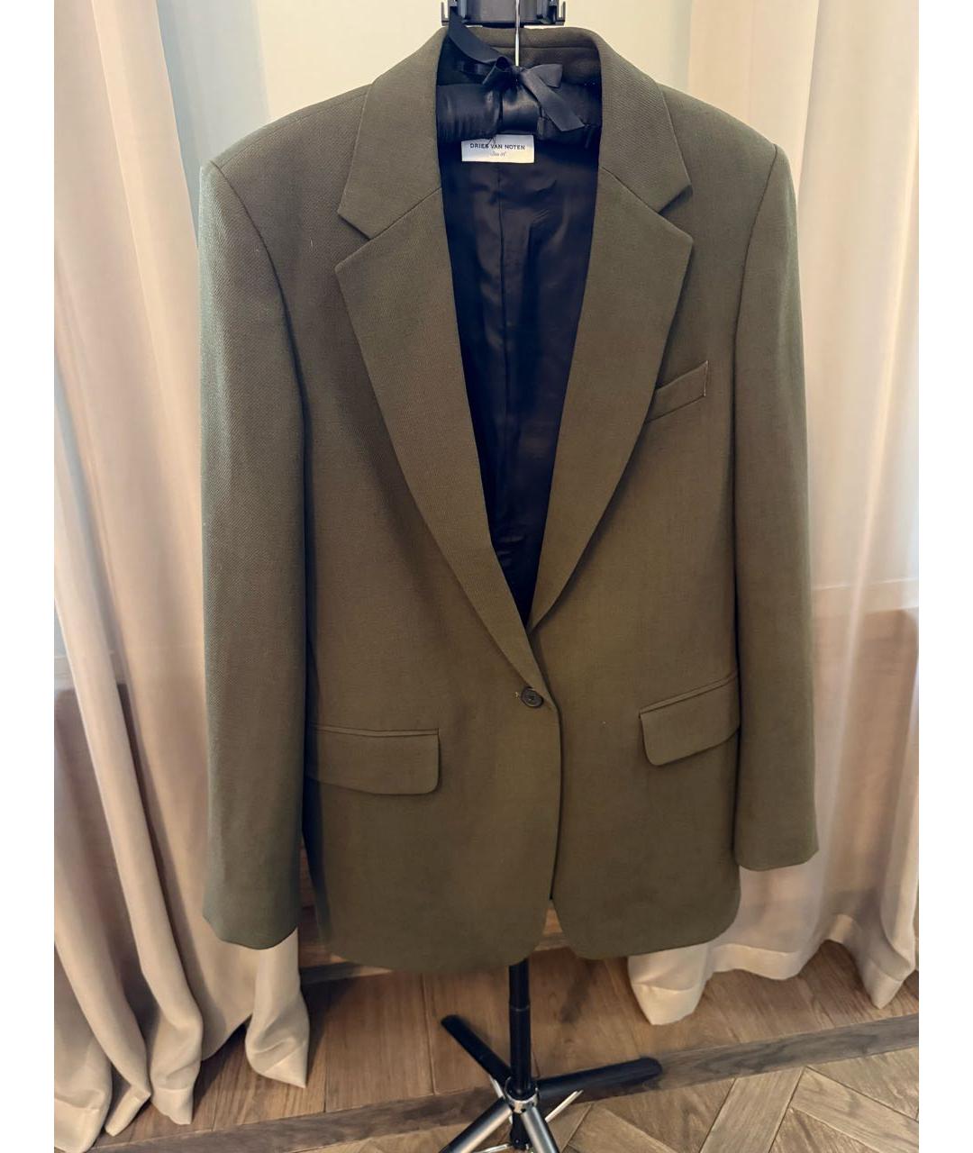 DRIES VAN NOTEN Зеленый шерстяной жакет/пиджак, фото 4