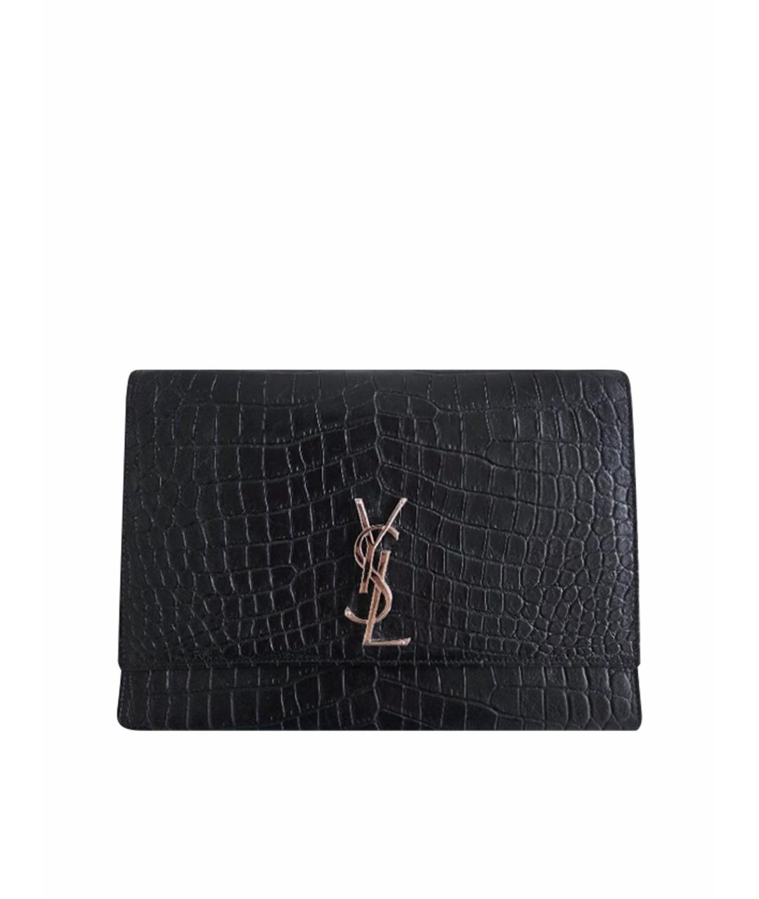 SAINT LAURENT Черная кожаная сумка через плечо, фото 1