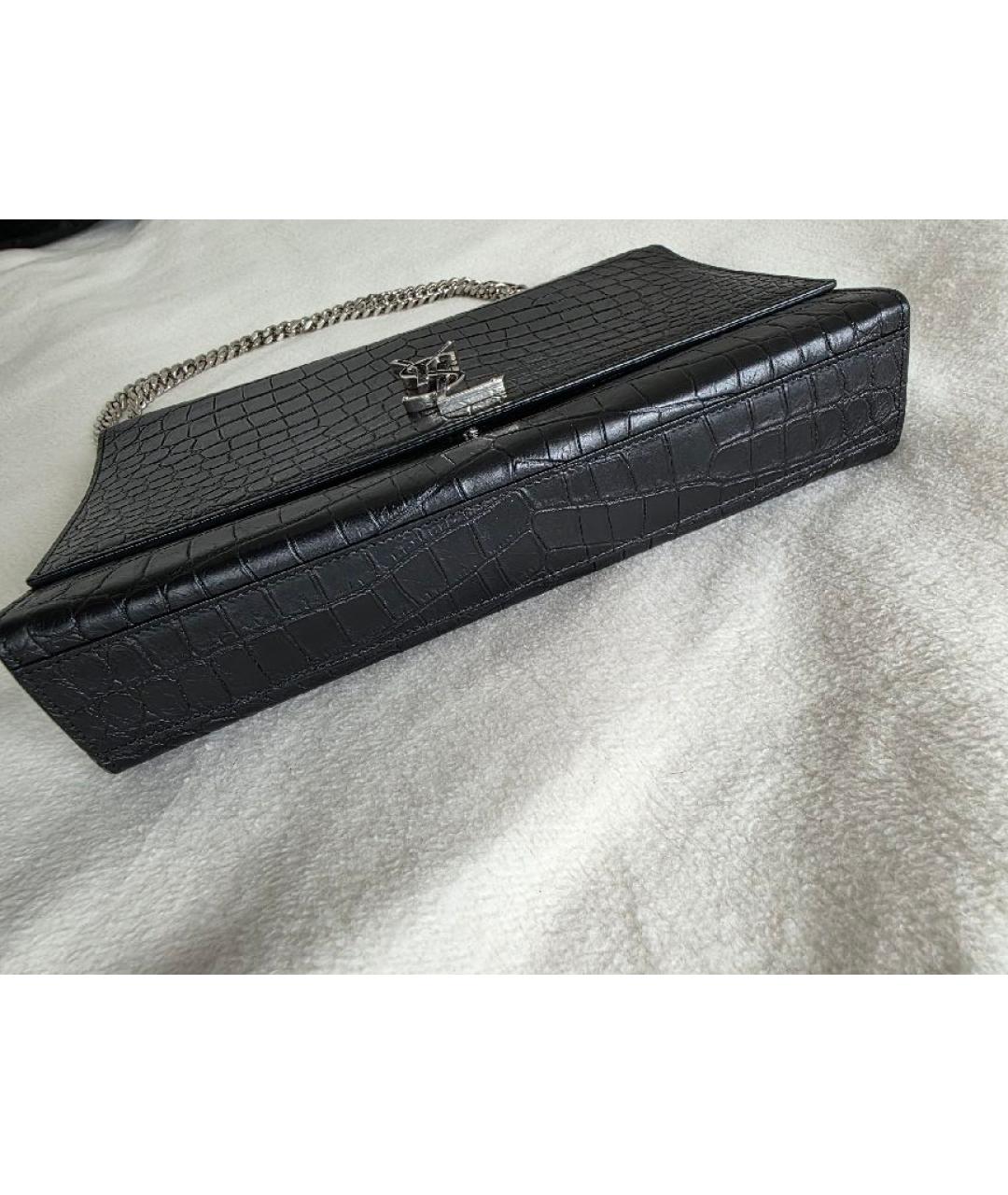 SAINT LAURENT Черная кожаная сумка через плечо, фото 5