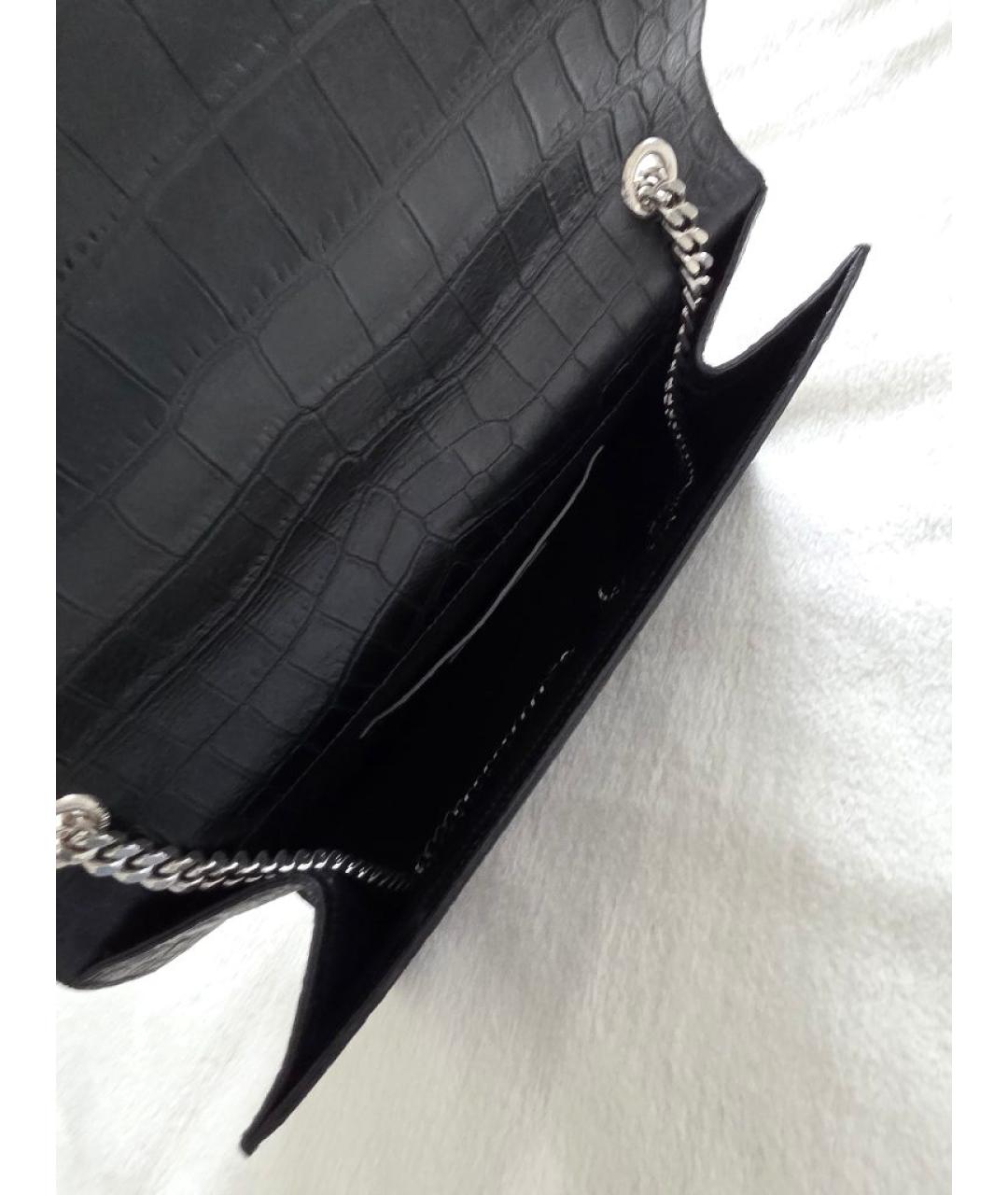 SAINT LAURENT Черная кожаная сумка через плечо, фото 4