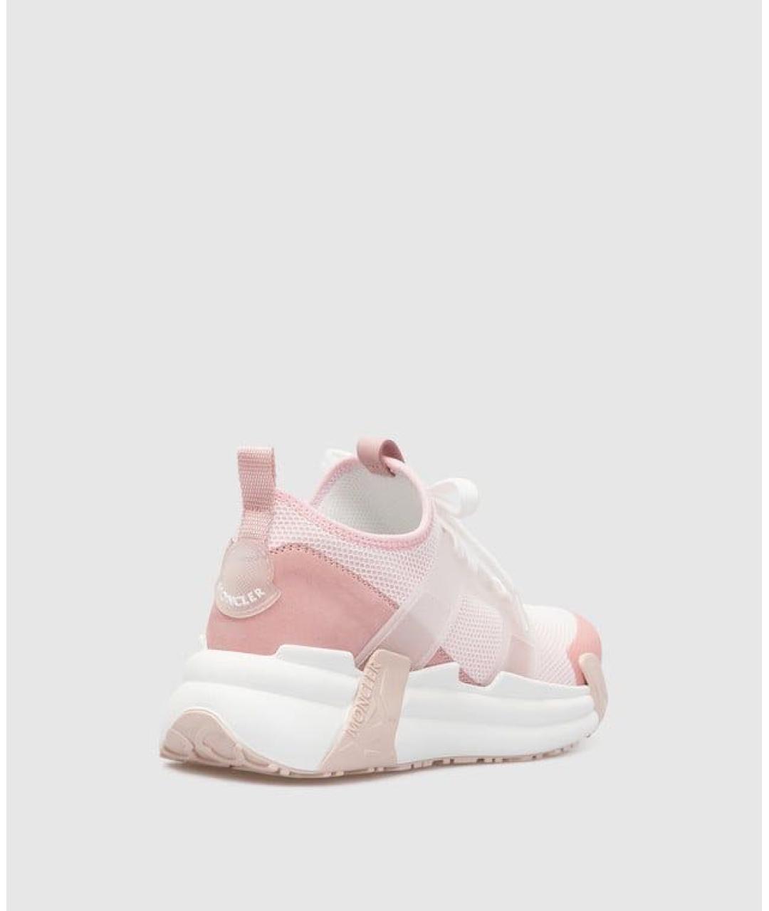 MONCLER Розовые текстильные кроссовки, фото 4