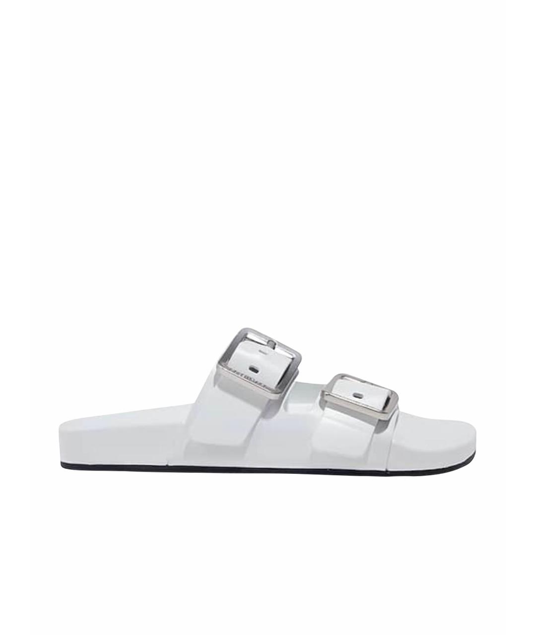 BALENCIAGA Белые кожаные сандалии, фото 1
