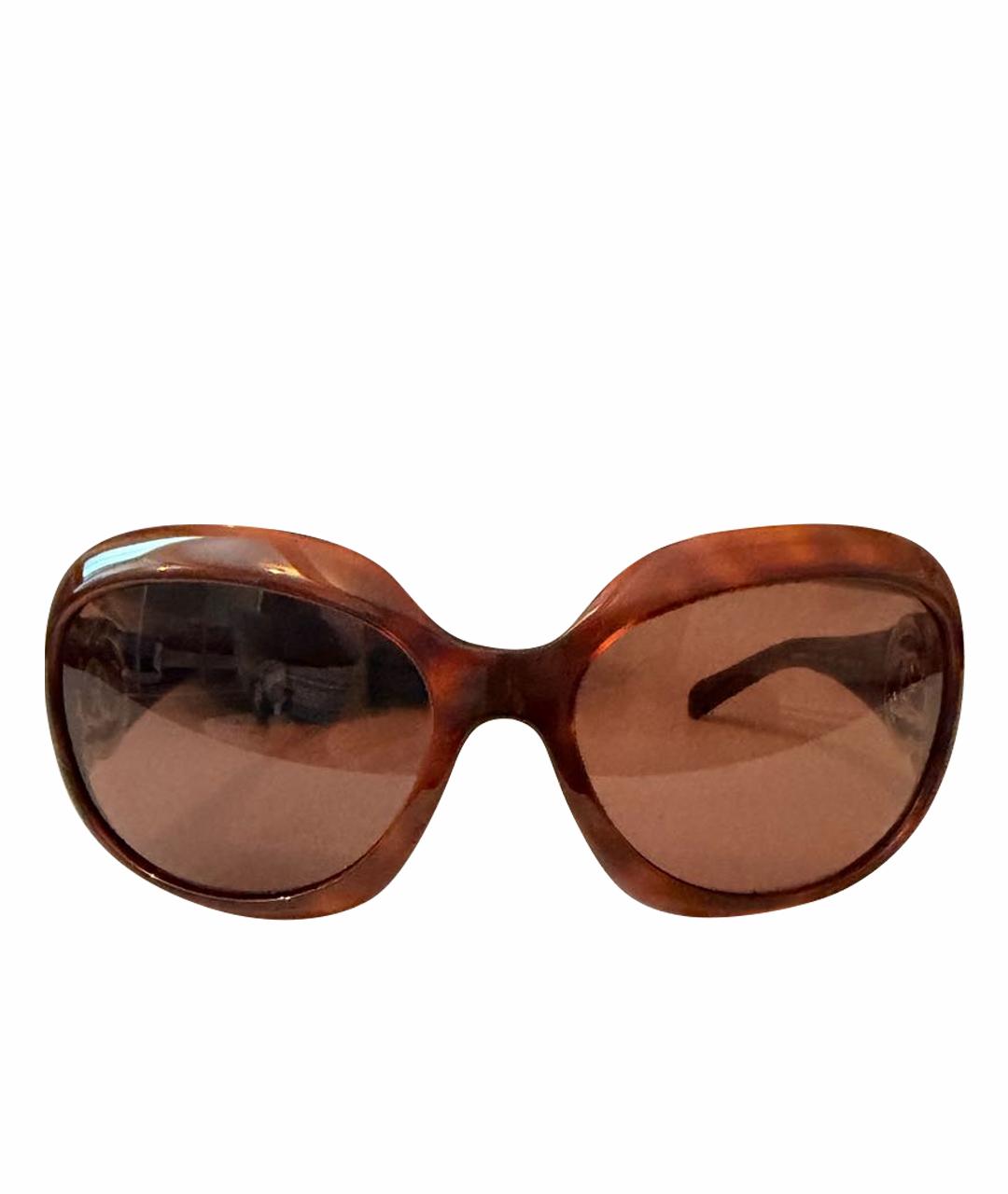 CHANEL Коричневые пластиковые солнцезащитные очки, фото 1