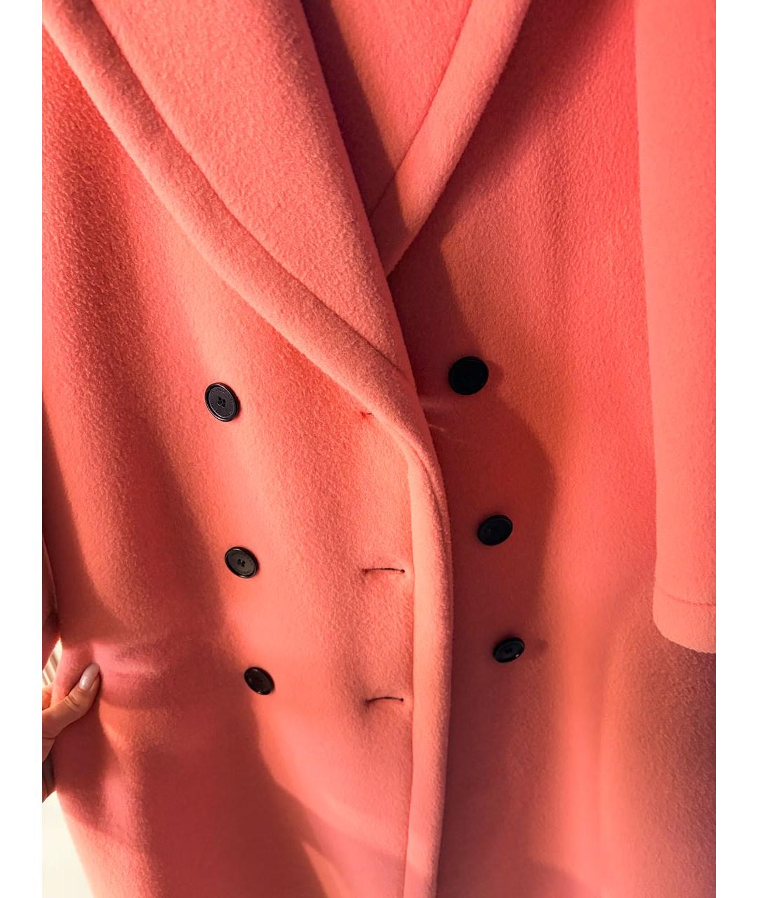 BURBERRY Коралловое шерстяное пальто, фото 7
