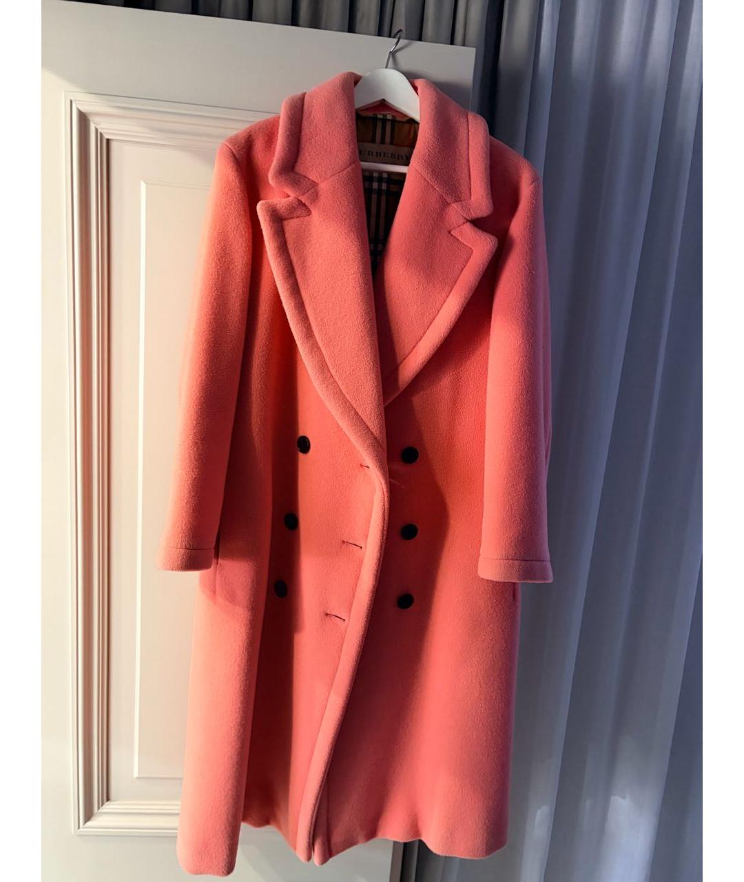 BURBERRY Коралловое шерстяное пальто, фото 9