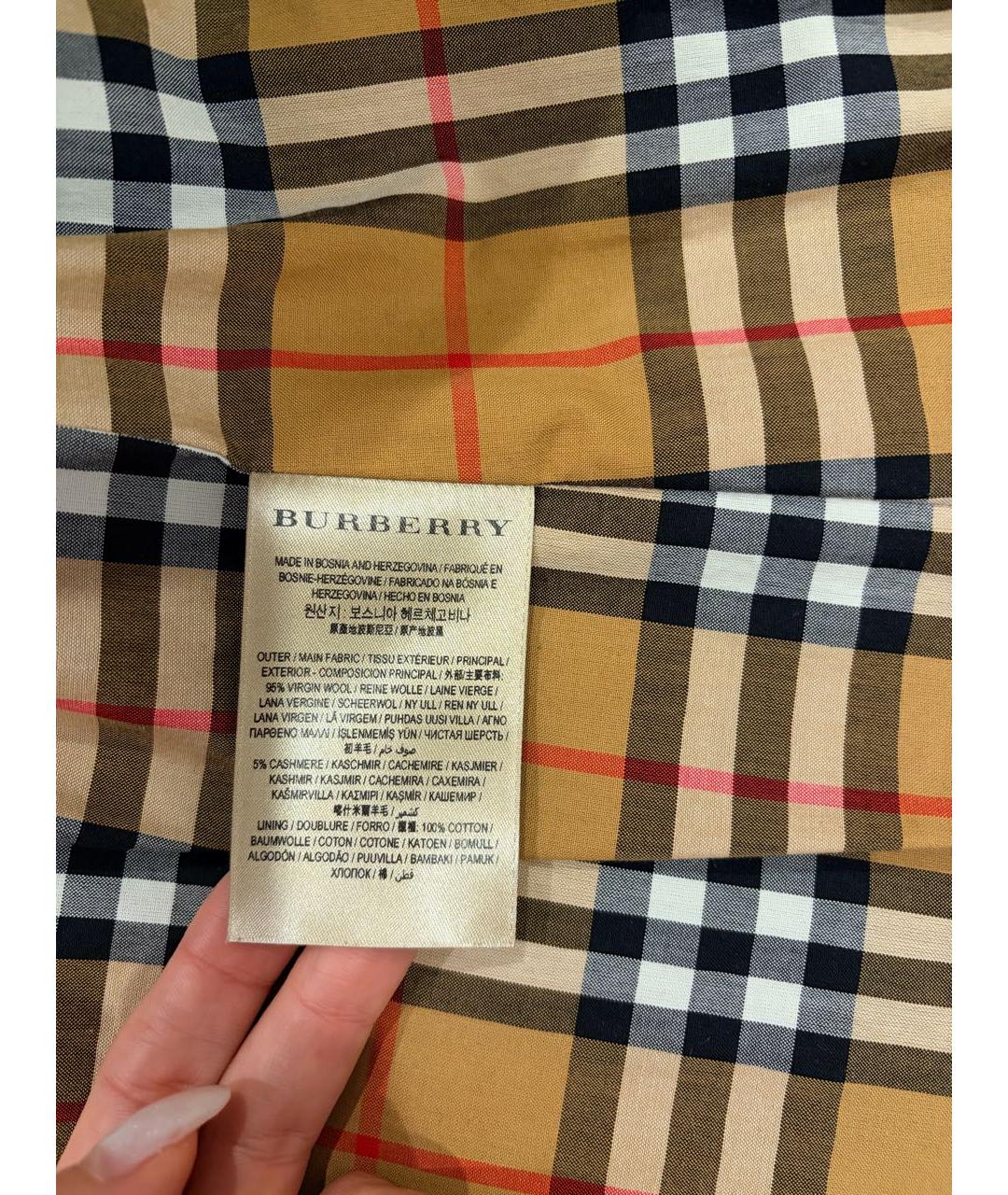 BURBERRY Коралловое шерстяное пальто, фото 5