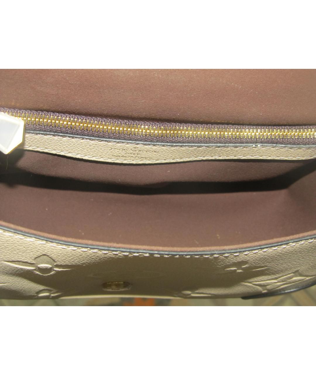 LOUIS VUITTON Бежевая кожаная сумка через плечо, фото 4