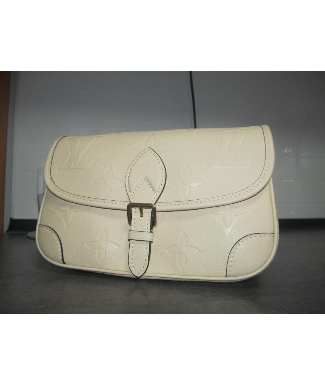 LOUIS VUITTON Бежевая кожаная сумка через плечо, фото 10