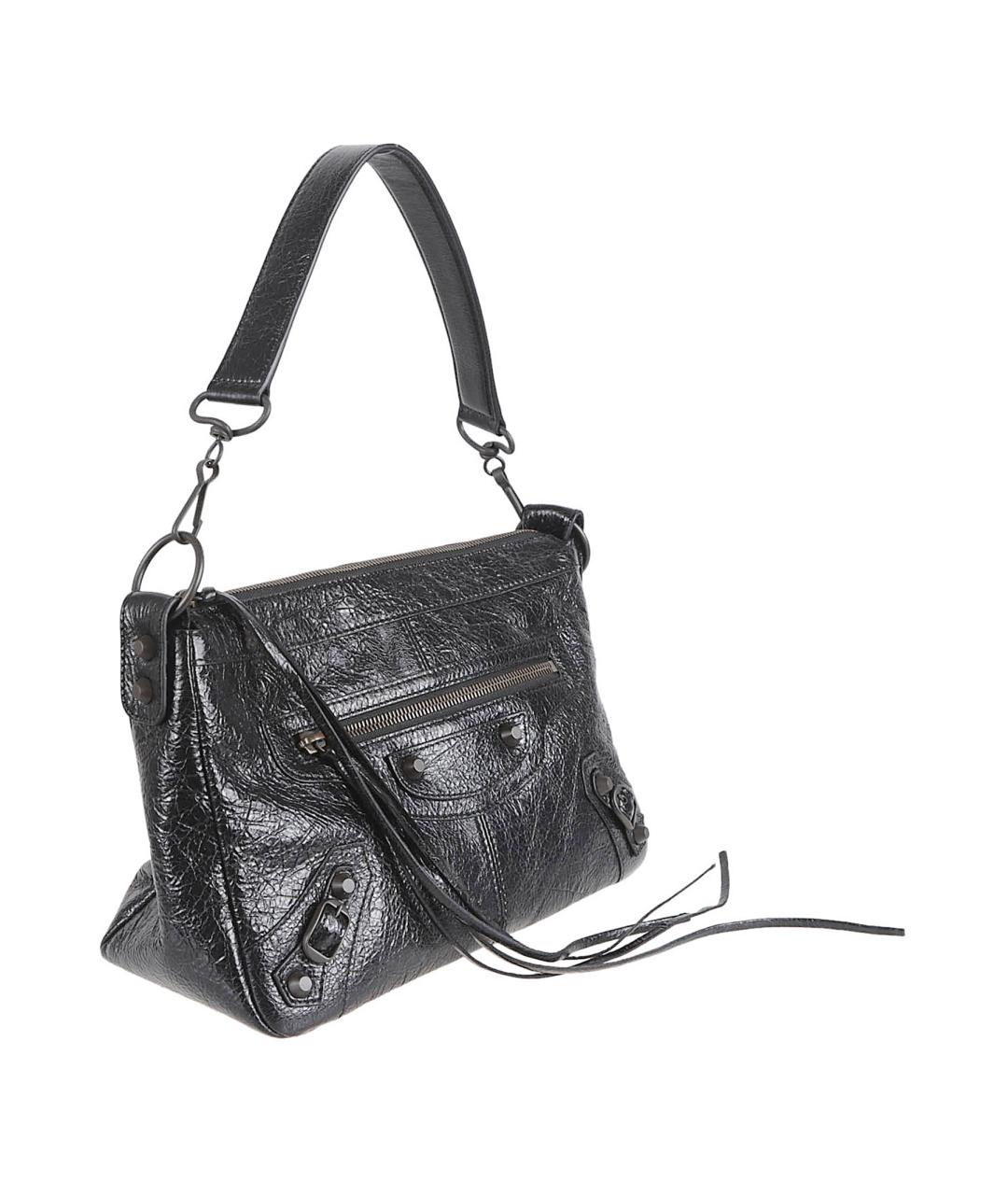 BALENCIAGA Черная кожаная сумка тоут, фото 3