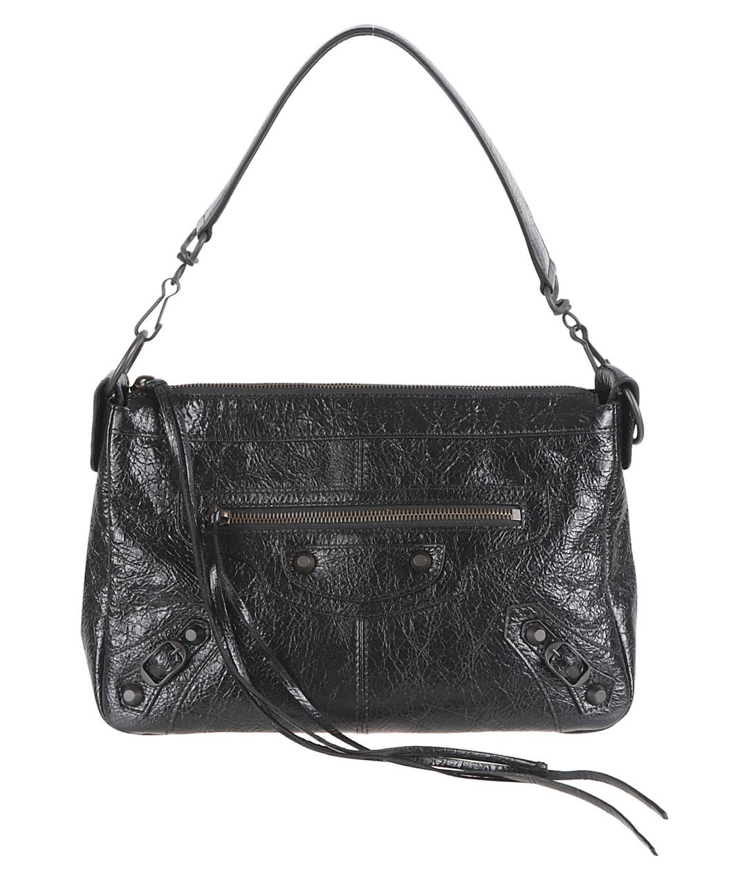 BALENCIAGA Черная кожаная сумка тоут, фото 1