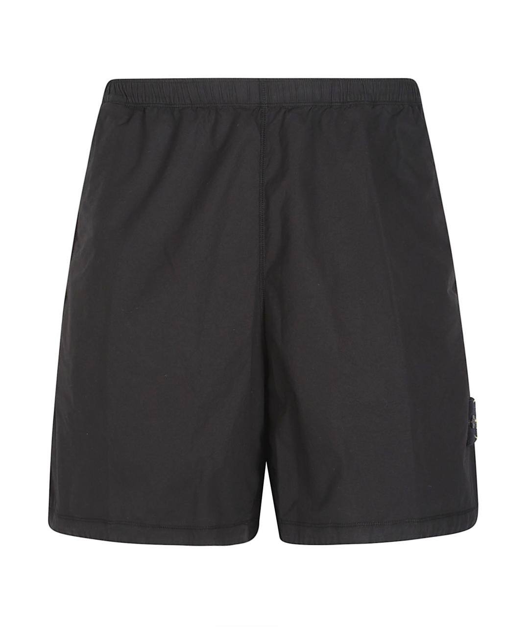 STONE ISLAND Черные хлопковые шорты, фото 1