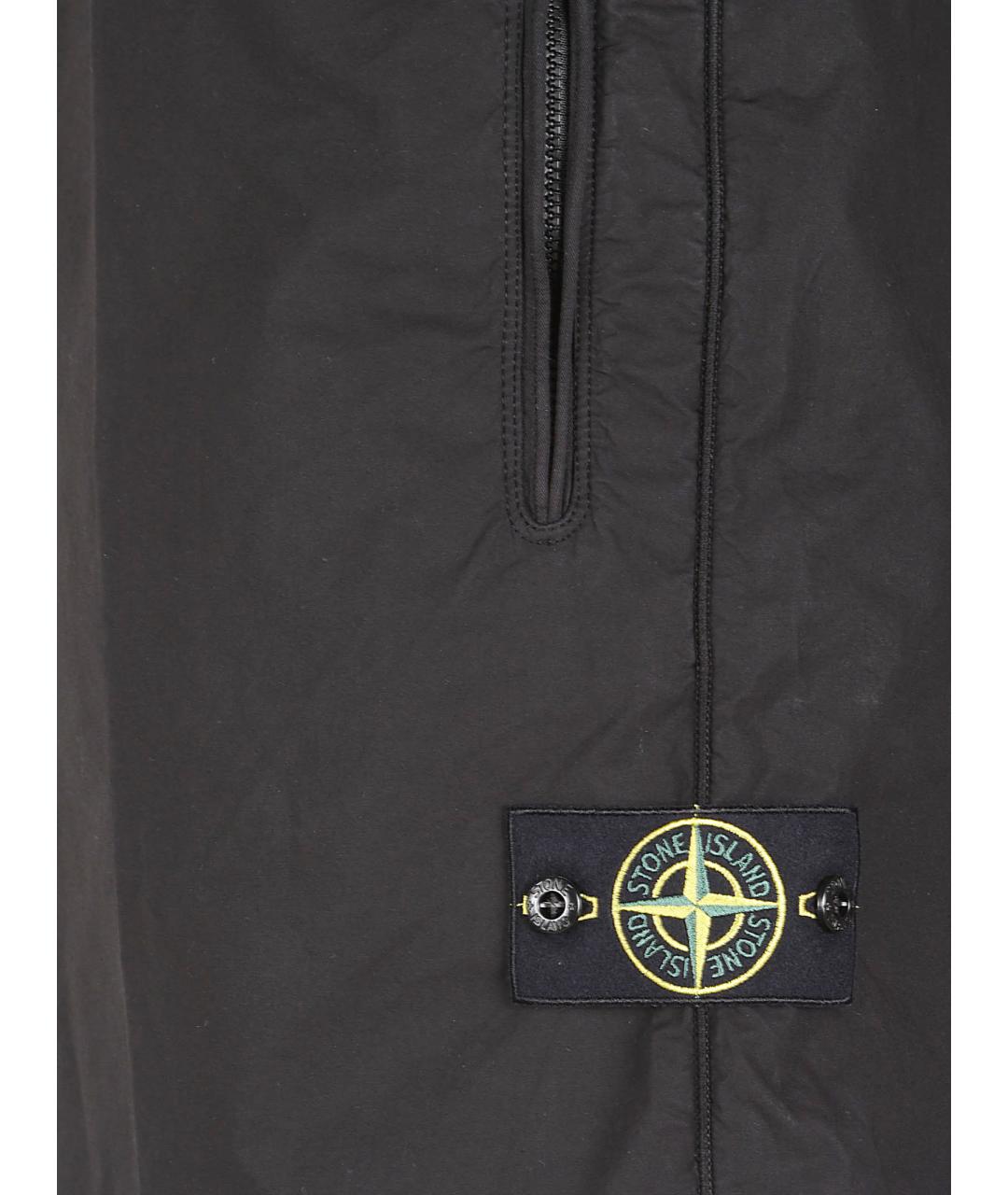 STONE ISLAND Черные хлопковые шорты, фото 2