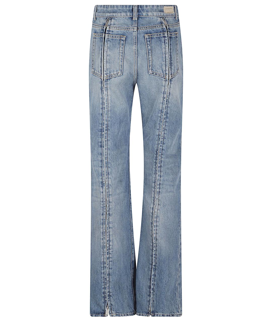 ALEXANDER MCQUEEN Синие хлопковые прямые джинсы, фото 3