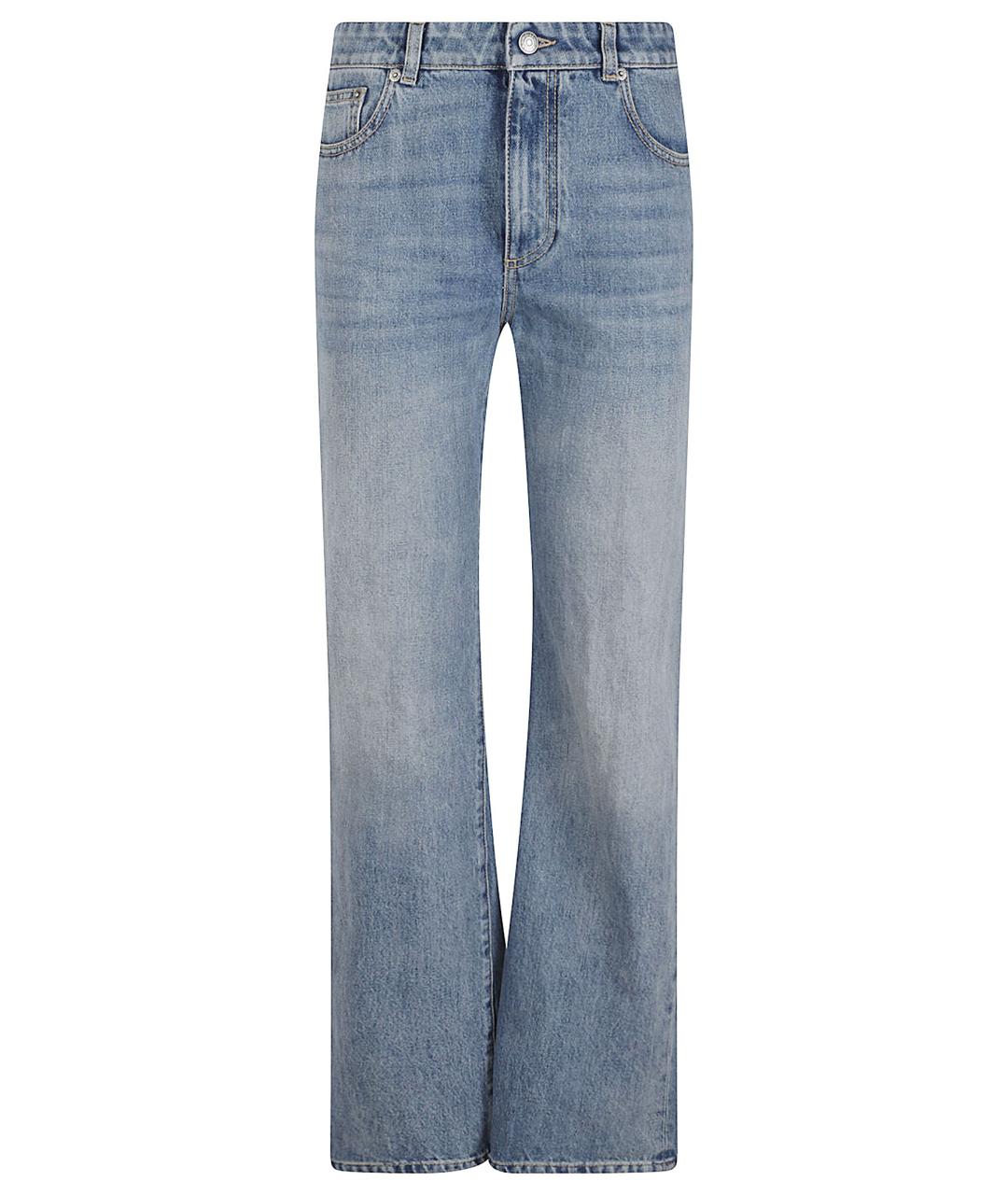 ALEXANDER MCQUEEN Синие хлопковые прямые джинсы, фото 1