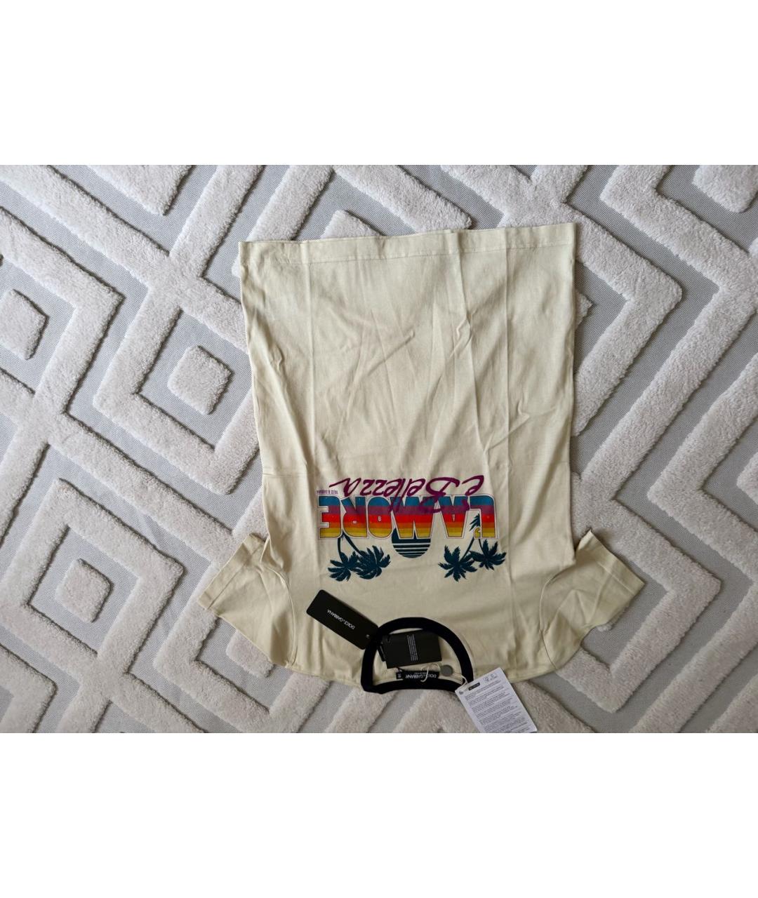 DOLCE&GABBANA Бежевая хлопковая футболка, фото 4