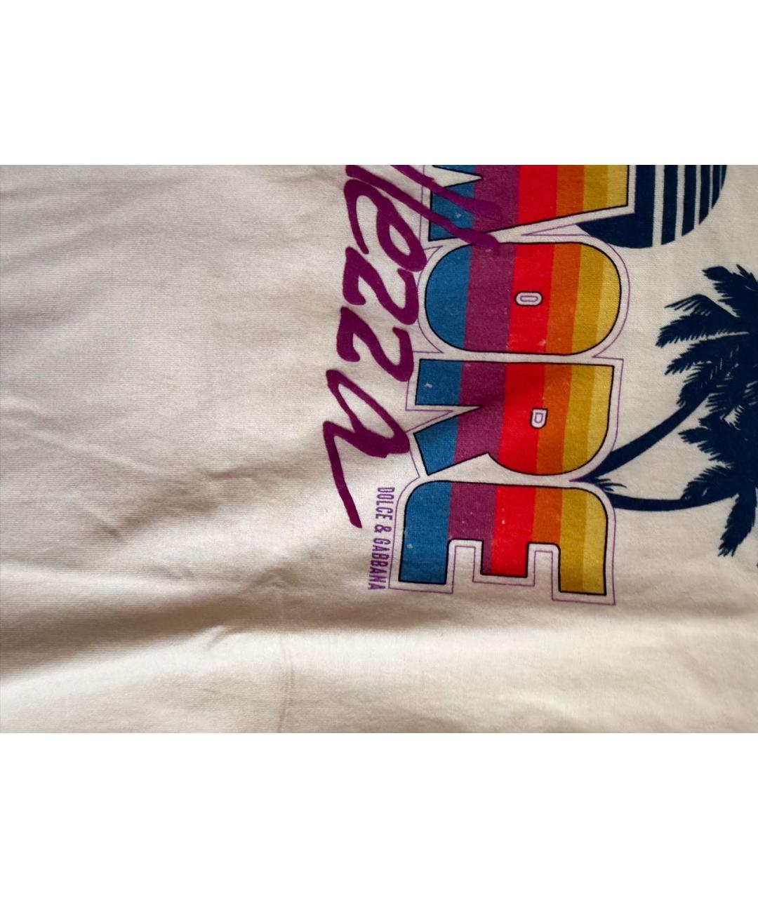 DOLCE&GABBANA Бежевая хлопковая футболка, фото 3