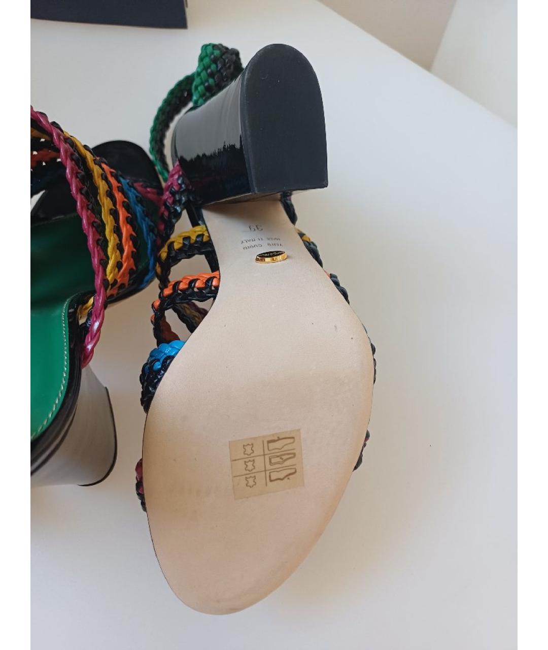 SERGIO ROSSI Мульти кожаные босоножки, фото 9