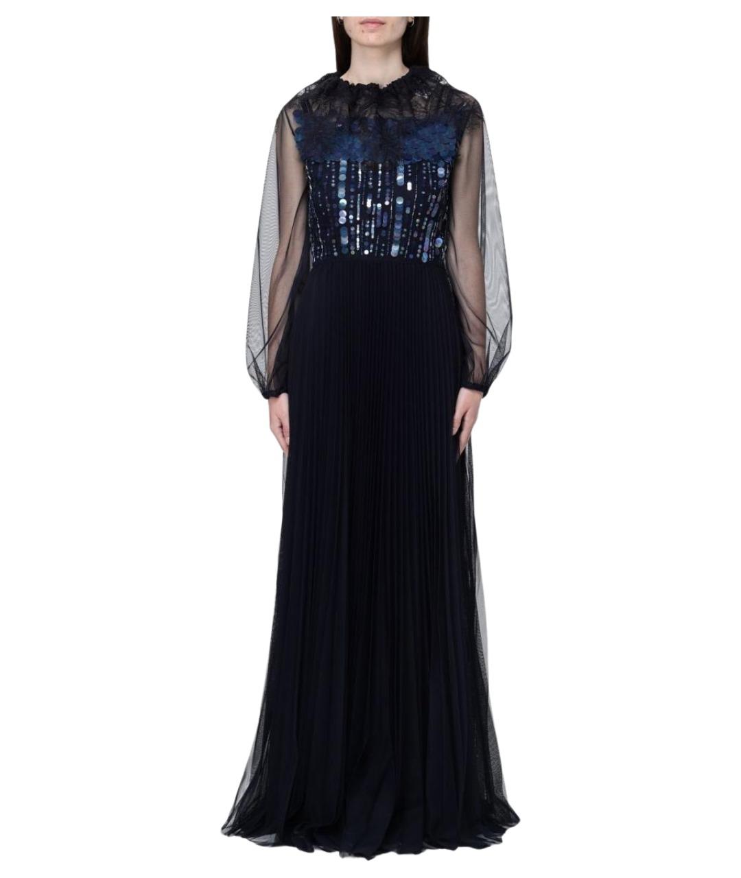 FABIANA FILIPPI Темно-синее полиэстеровое вечернее платье, фото 1