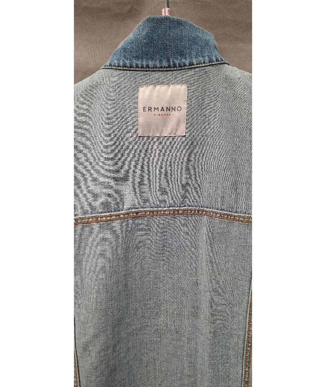 ERMANNO FIRENZE Голубой хлопковый жилет, фото 3