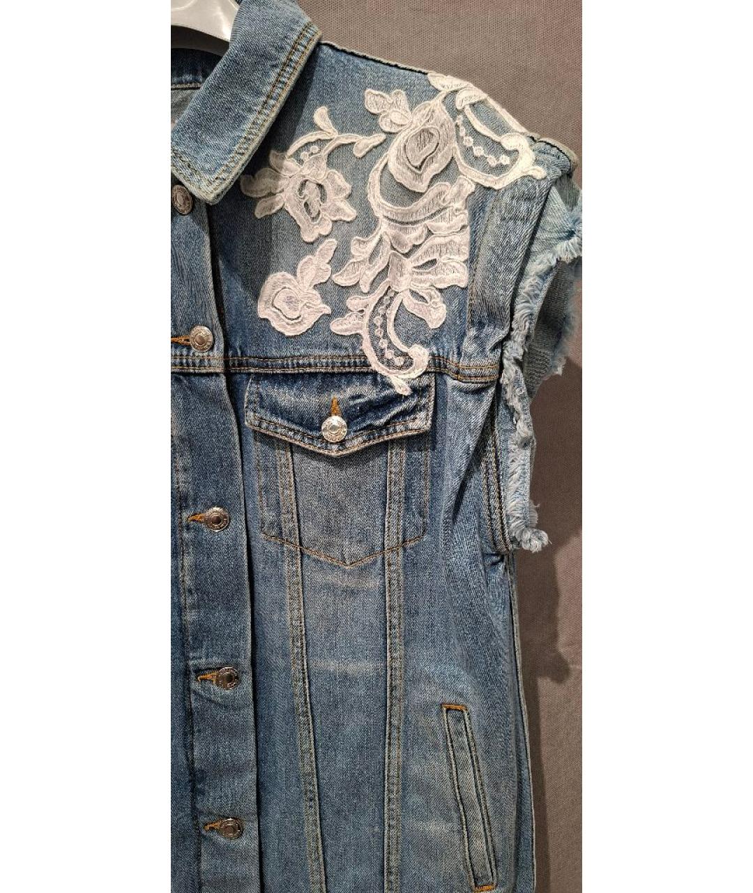 ERMANNO FIRENZE Голубой хлопковый жилет, фото 8