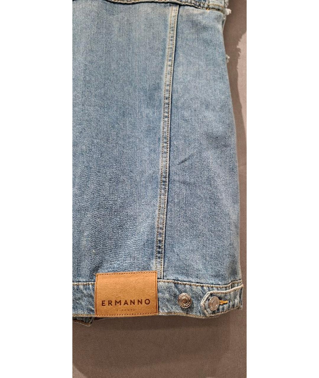 ERMANNO FIRENZE Голубой хлопковый жилет, фото 7