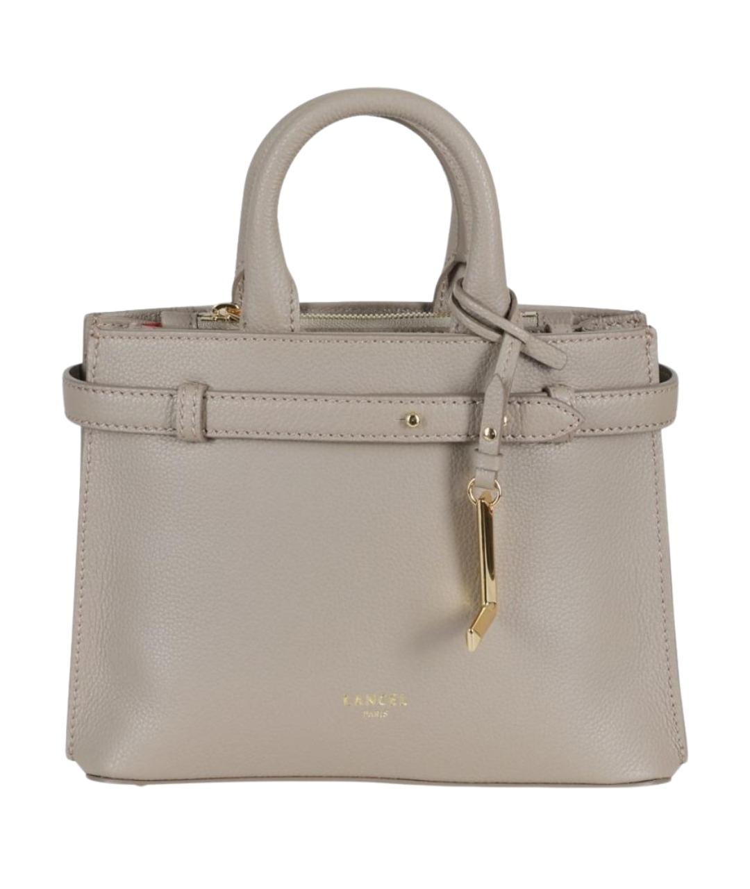 LANCEL Серая кожаная сумка с короткими ручками, фото 1
