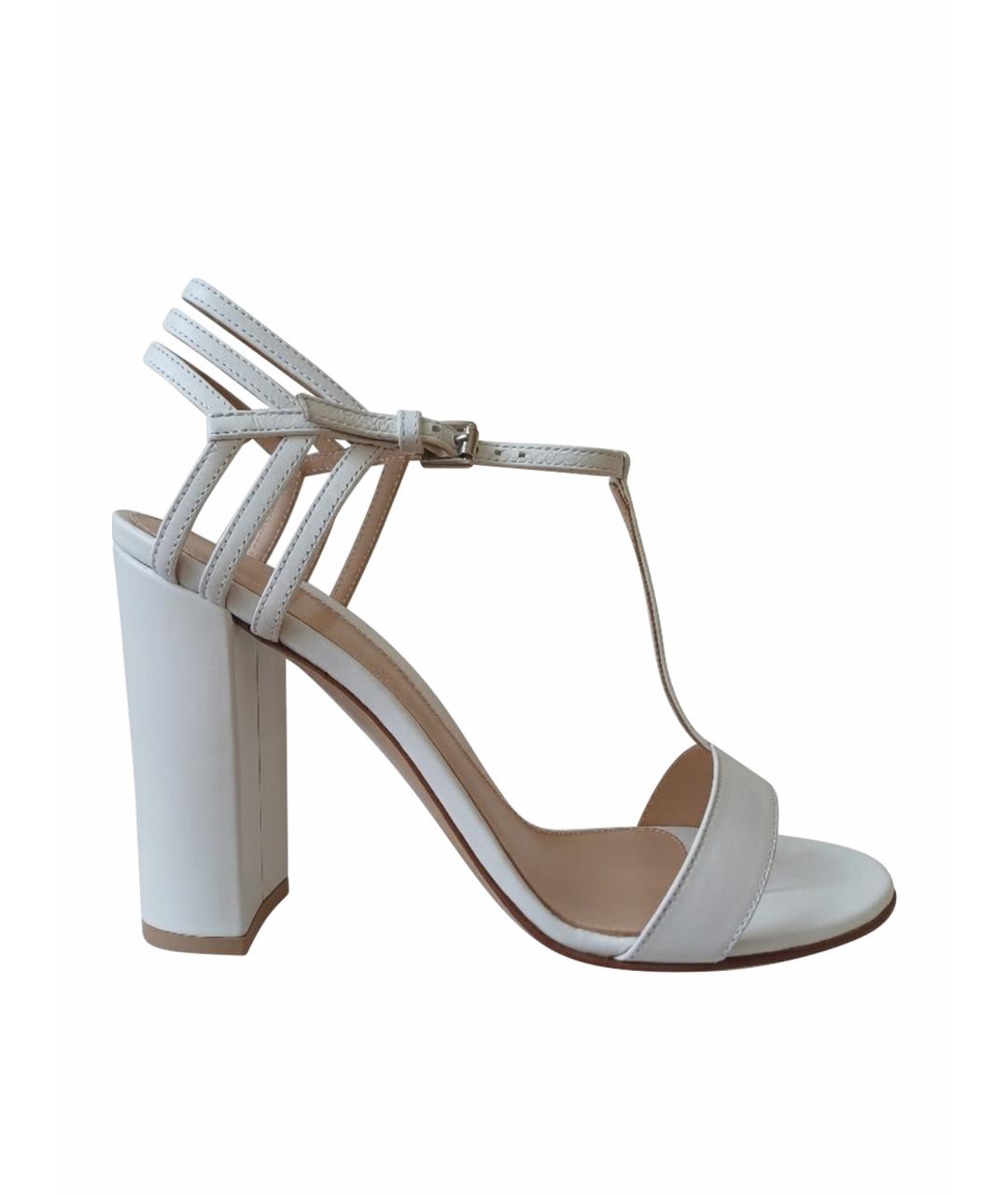 GIANVITO ROSSI Белые кожаные босоножки, фото 1