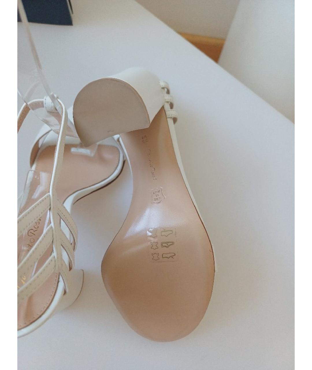GIANVITO ROSSI Белые кожаные босоножки, фото 9