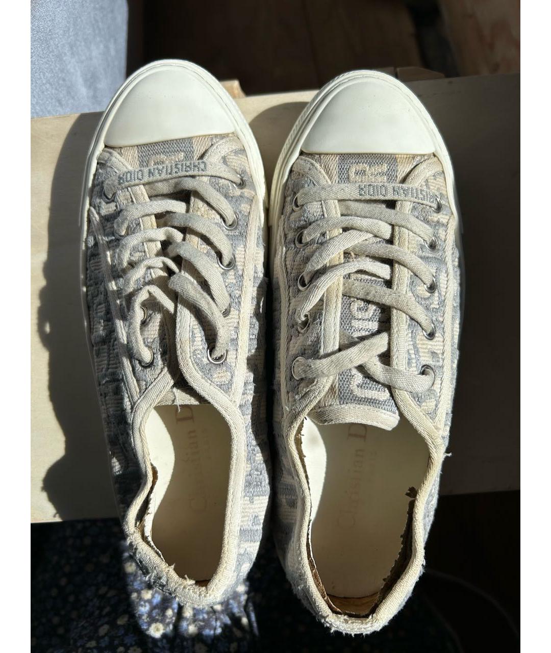 CHRISTIAN DIOR Белые текстильные кеды, фото 3