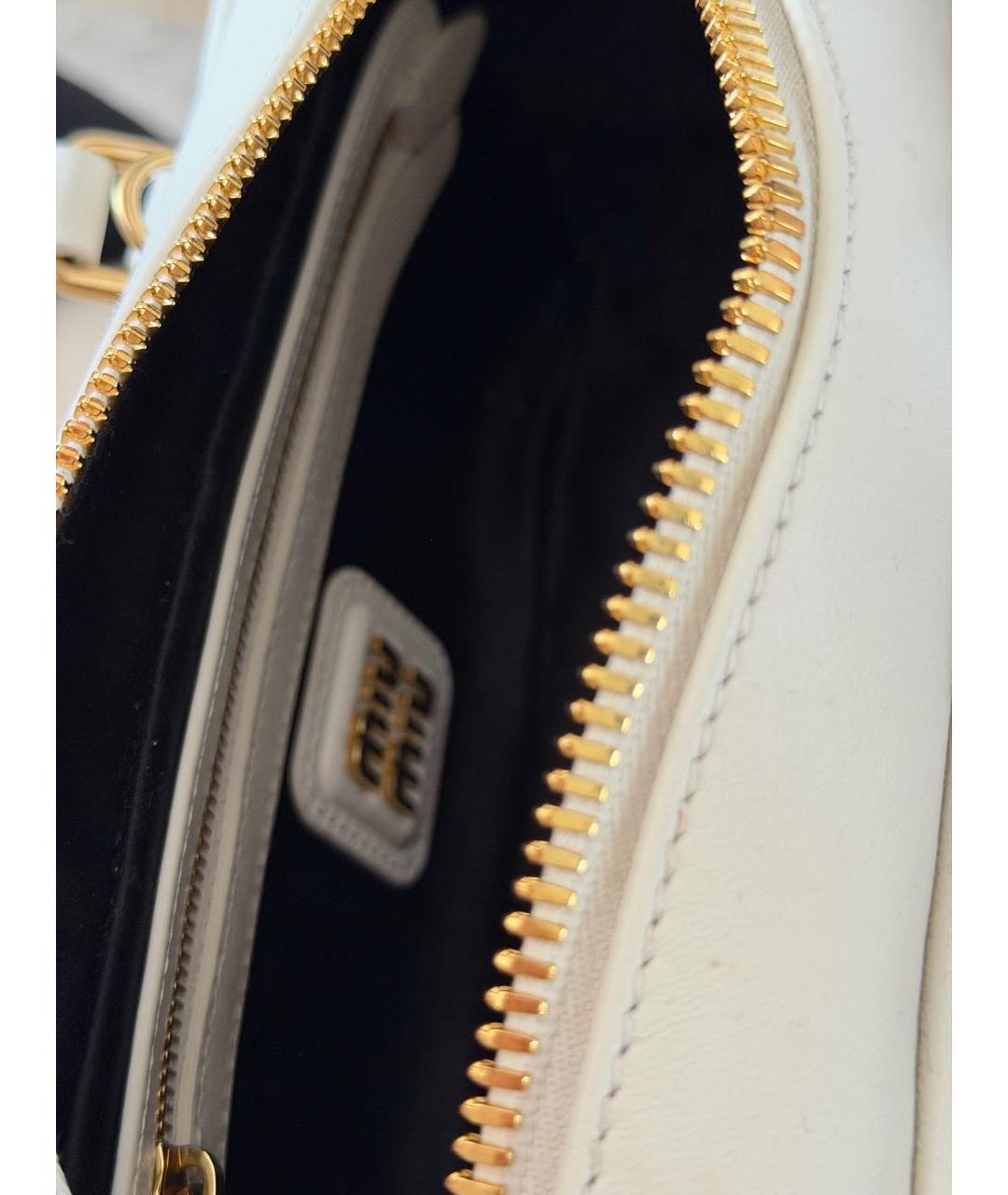 MIU MIU Белая кожаная сумка через плечо, фото 4