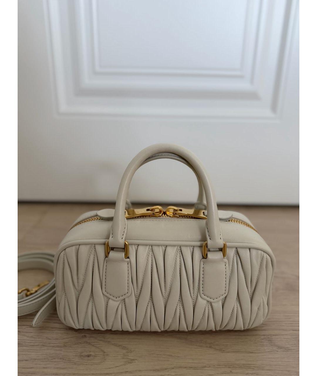 MIU MIU Белая кожаная сумка через плечо, фото 3