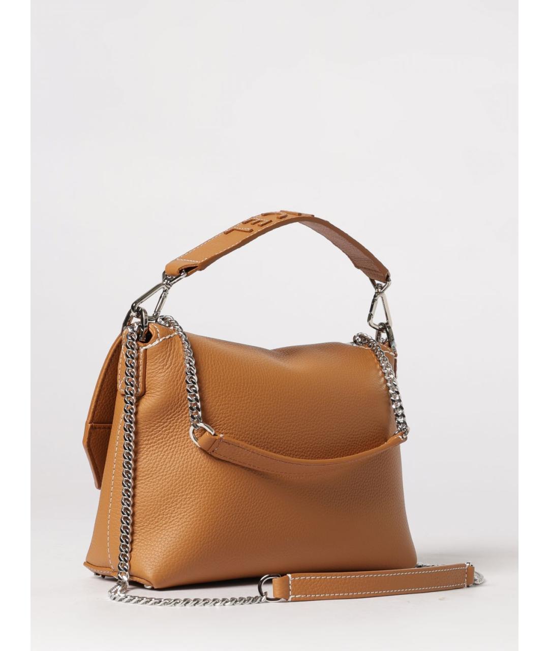 LANCEL Коричневая кожаная сумка с короткими ручками, фото 2