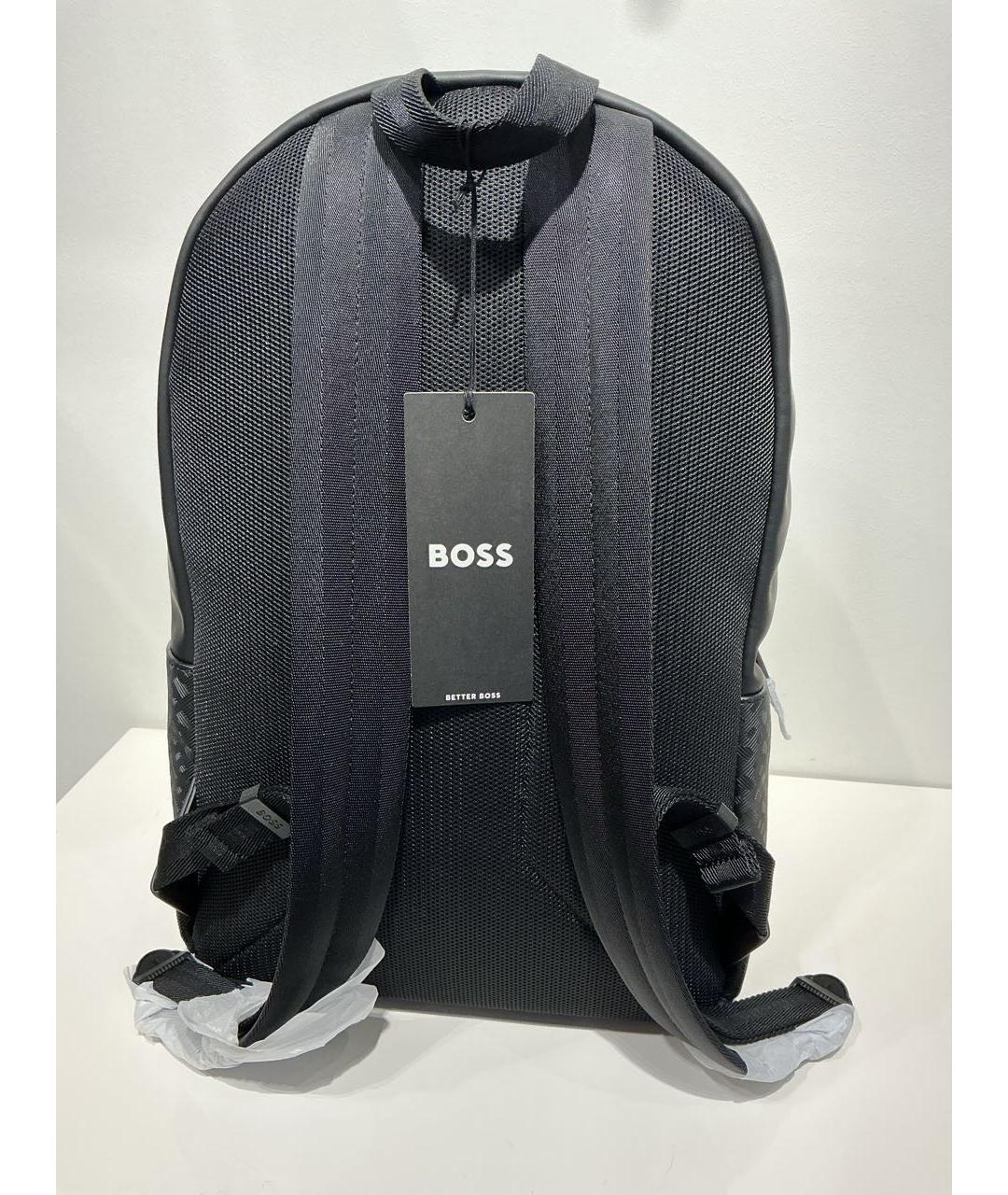 HUGO BOSS Черный рюкзак из искусственной кожи, фото 4