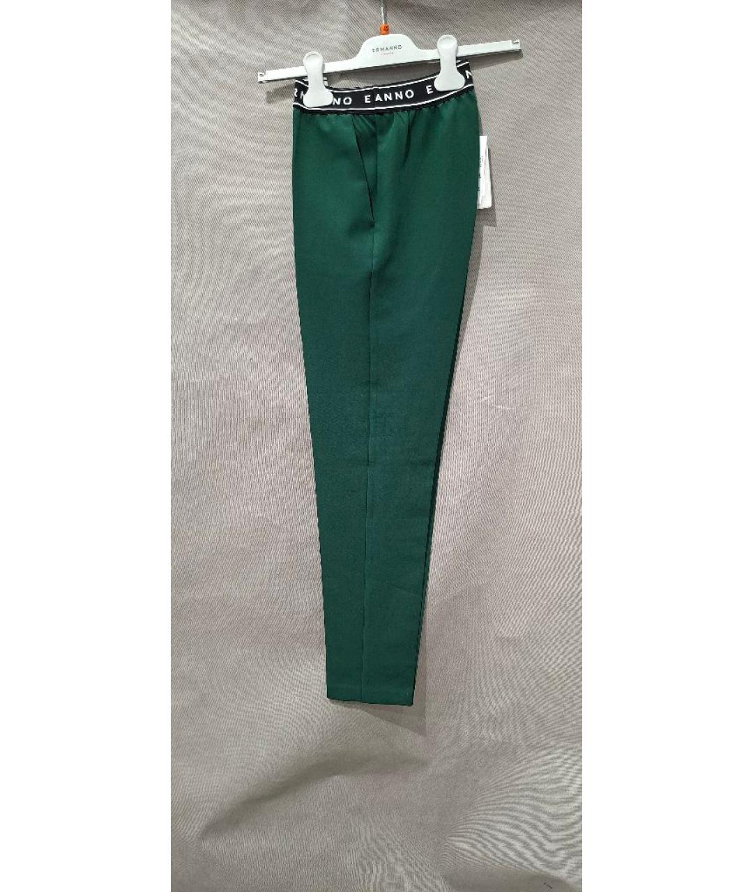 ERMANNO FIRENZE Зеленые полиэстеровые брюки узкие, фото 6