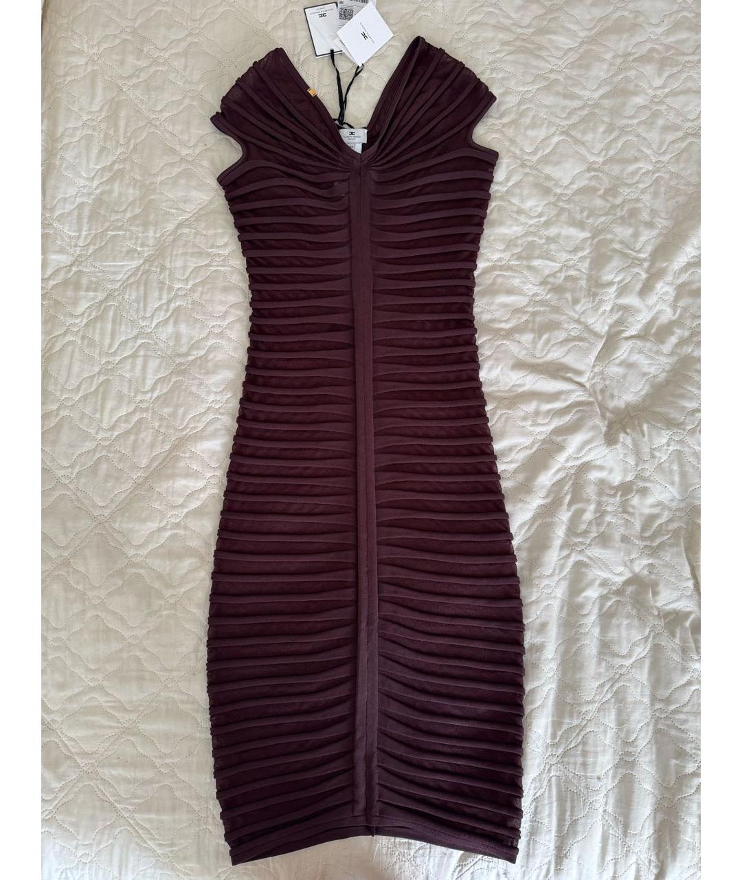 ELISABETTA FRANCHI Коричневое коктейльное платье, фото 7