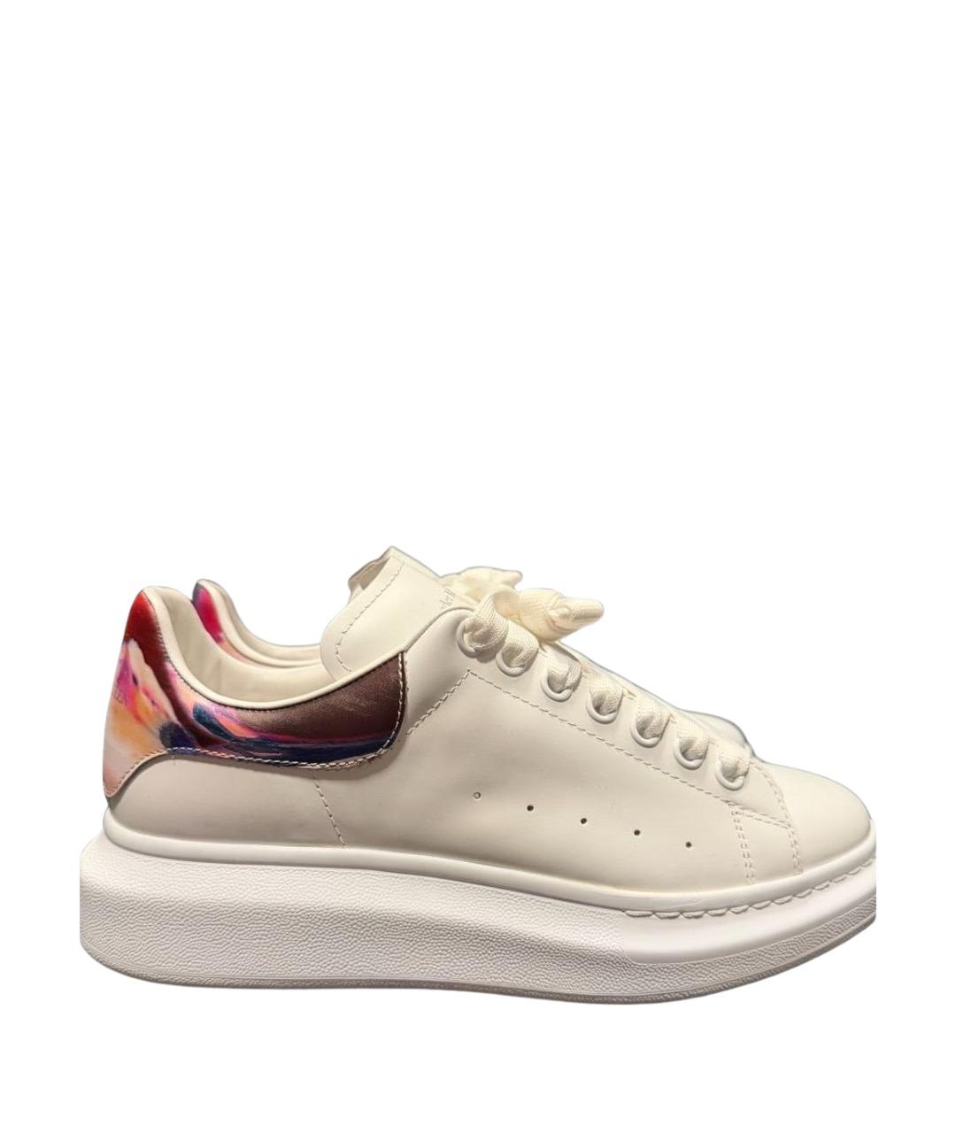 ALEXANDER MCQUEEN Белые кожаные кеды, фото 1