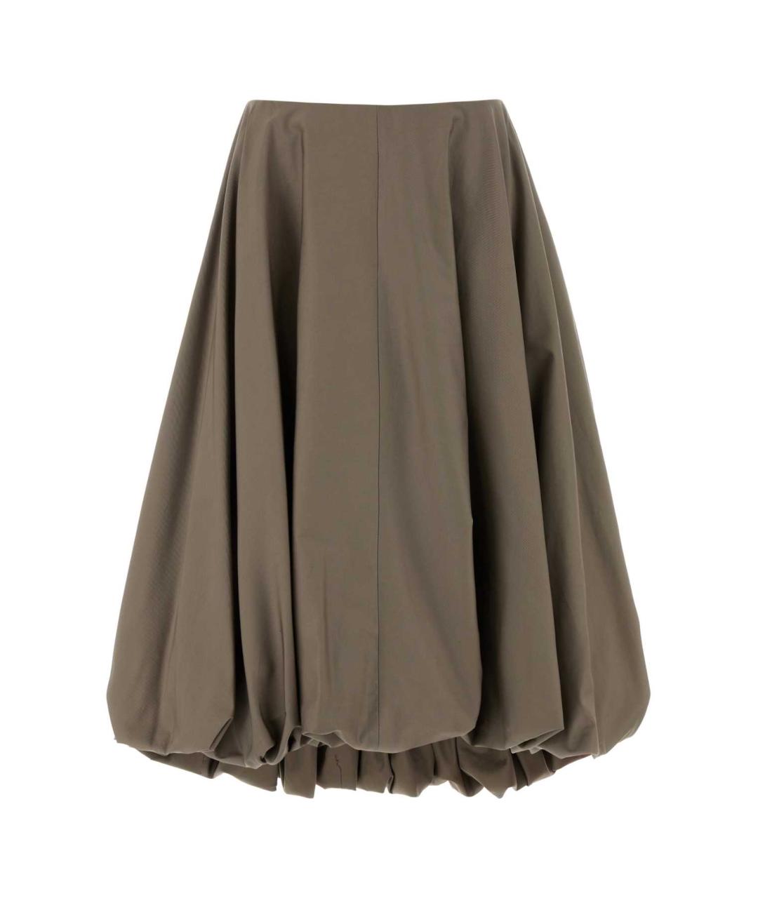 BALENCIAGA Коричневая хлопковая юбка миди, фото 1