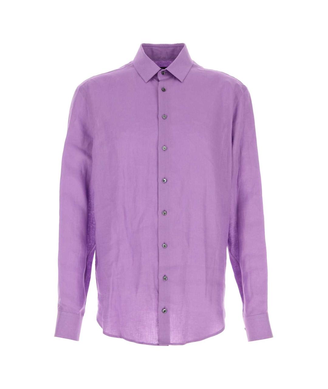 GIORGIO ARMANI Фиолетовая льняная кэжуал рубашка, фото 1