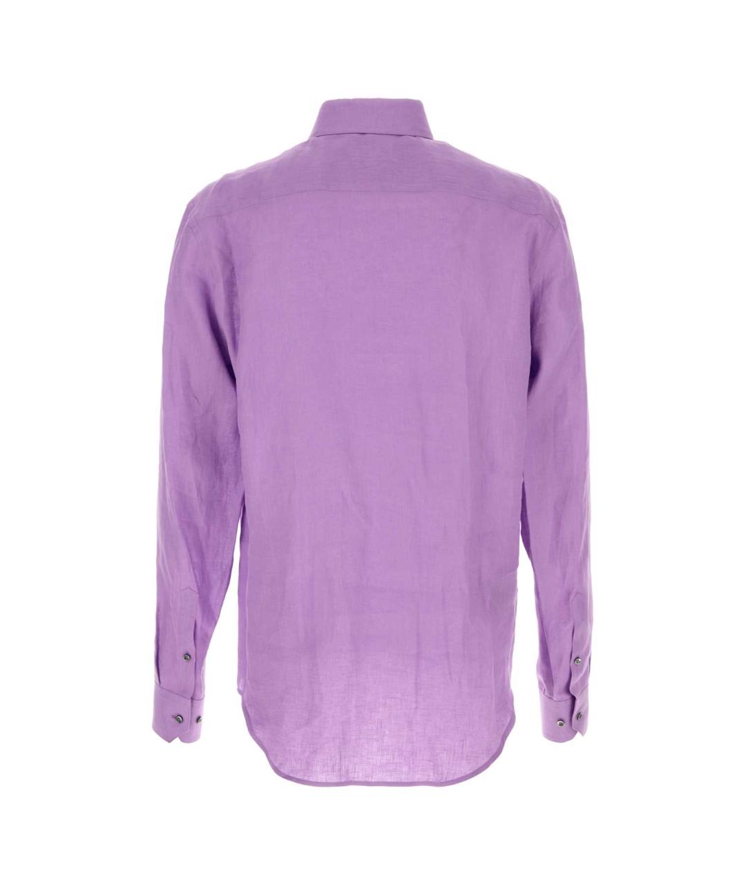 GIORGIO ARMANI Фиолетовая льняная кэжуал рубашка, фото 2