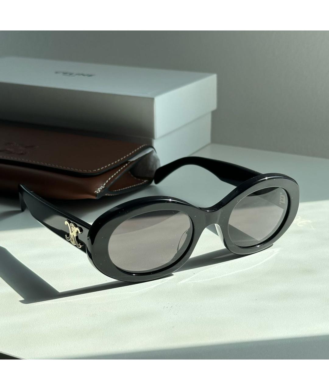 CELINE Черные пластиковые солнцезащитные очки, фото 6