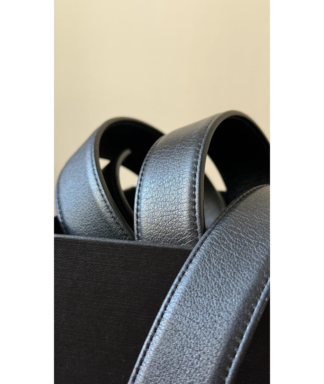 SAINT LAURENT Черный кожаный ремень, фото 3