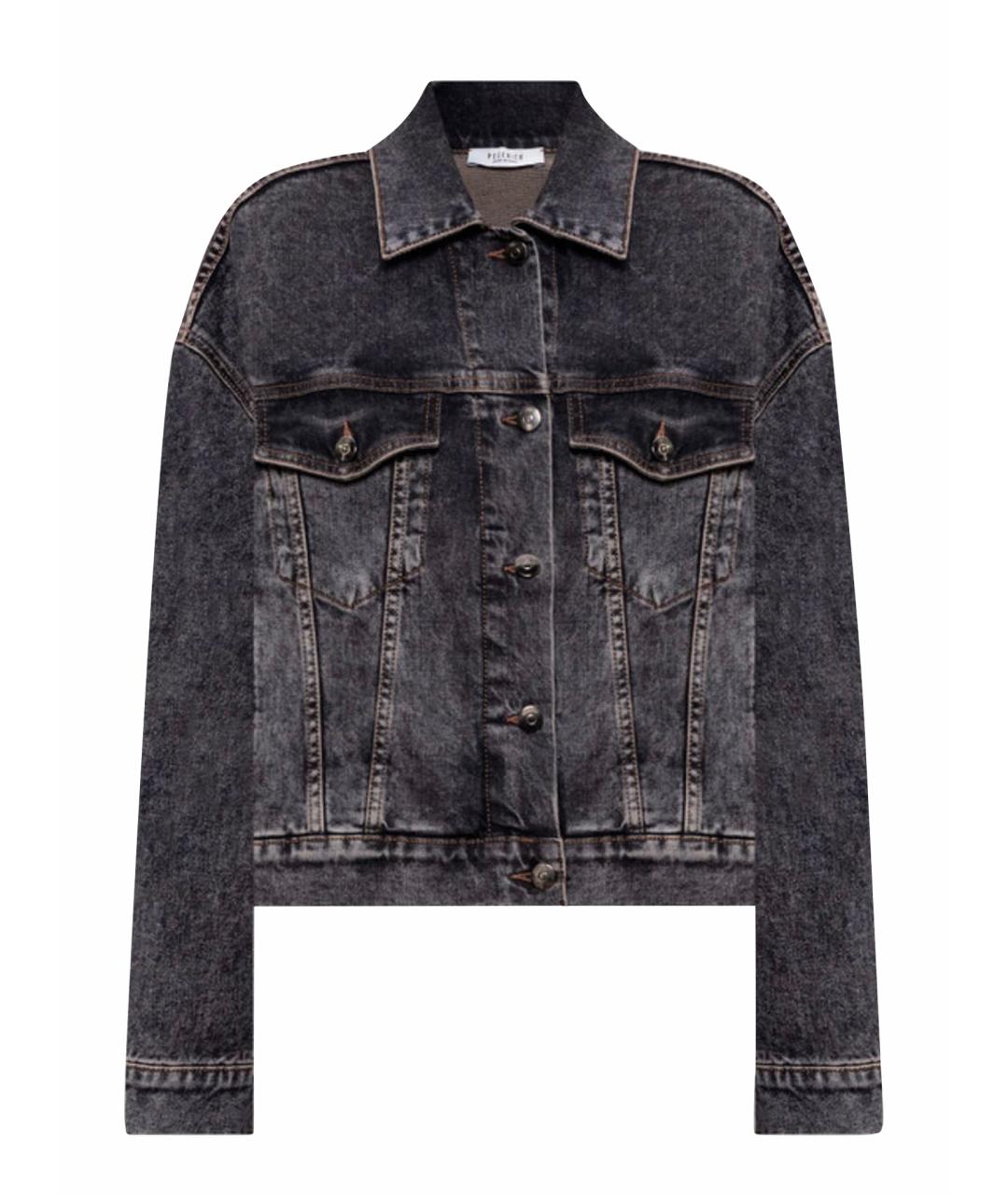 PESERICO Антрацитовая хлопко-эластановая куртка, фото 9