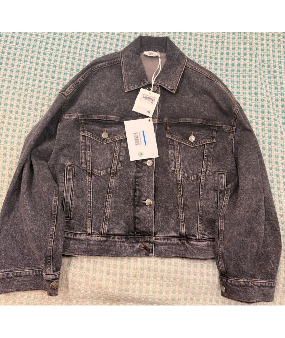 PESERICO Антрацитовая хлопко-эластановая куртка, фото 2