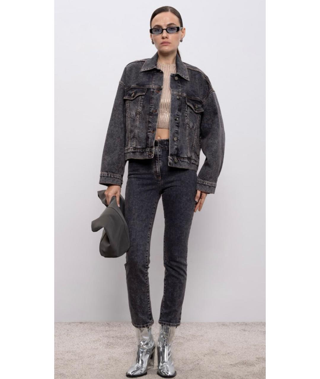 PESERICO Антрацитовая хлопко-эластановая куртка, фото 6