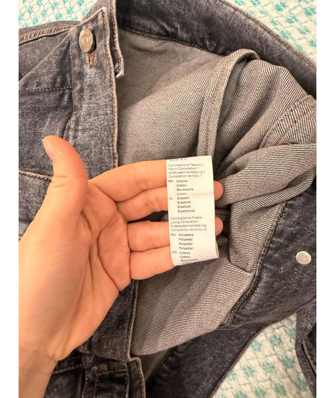 PESERICO Антрацитовая хлопко-эластановая куртка, фото 4