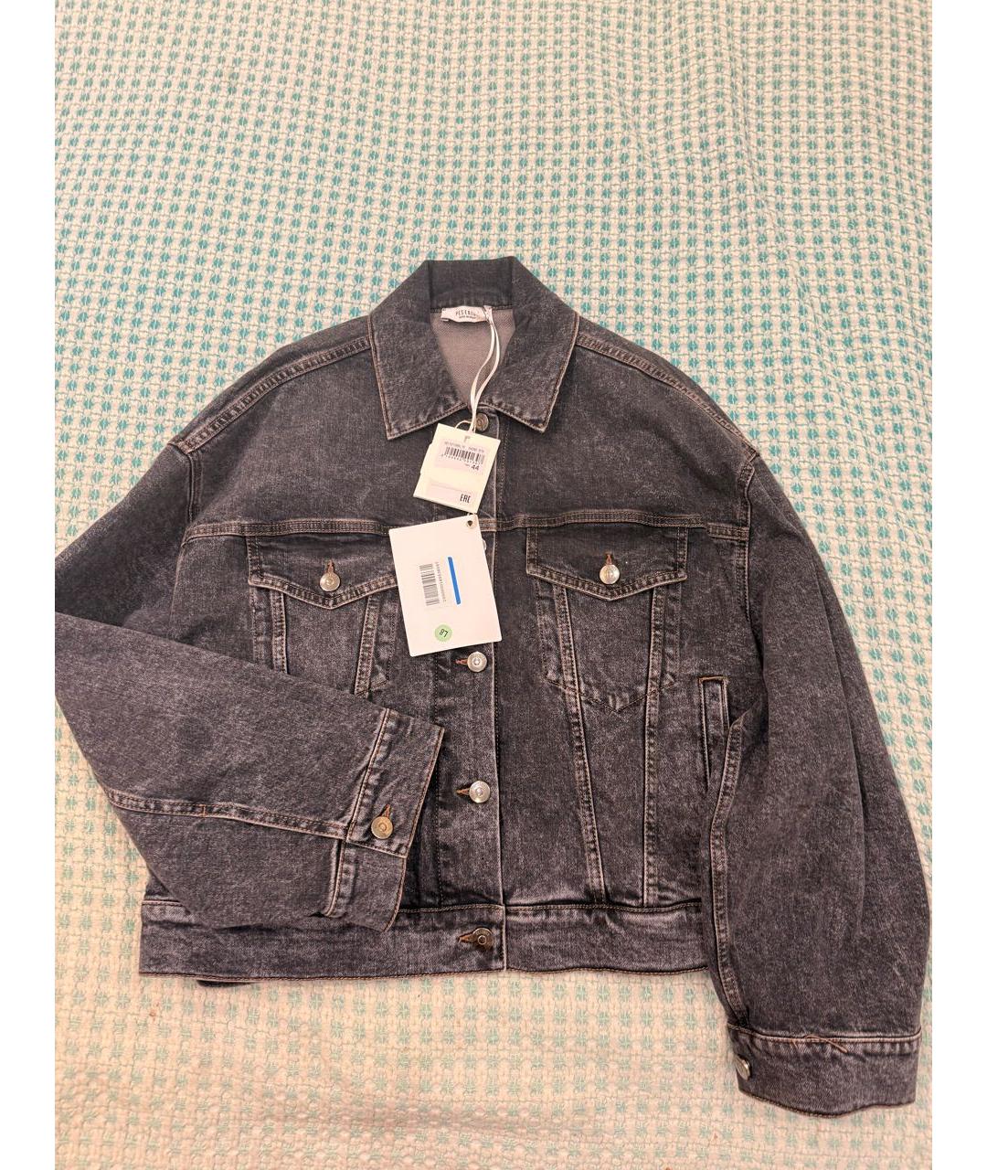 PESERICO Антрацитовая хлопко-эластановая куртка, фото 3