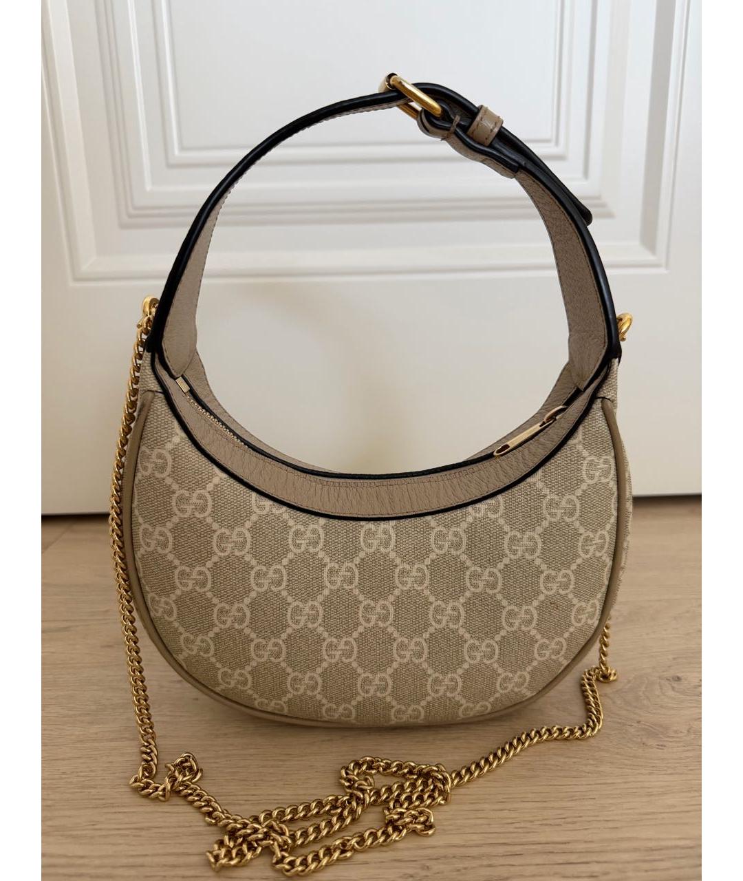 GUCCI Бежевая хлопковая сумка с короткими ручками, фото 3