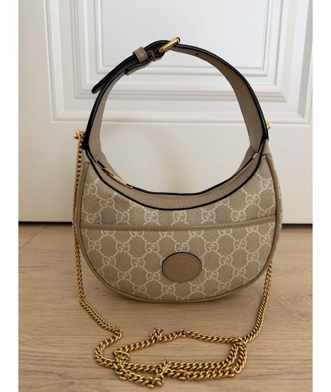 GUCCI Бежевая хлопковая сумка с короткими ручками, фото 5