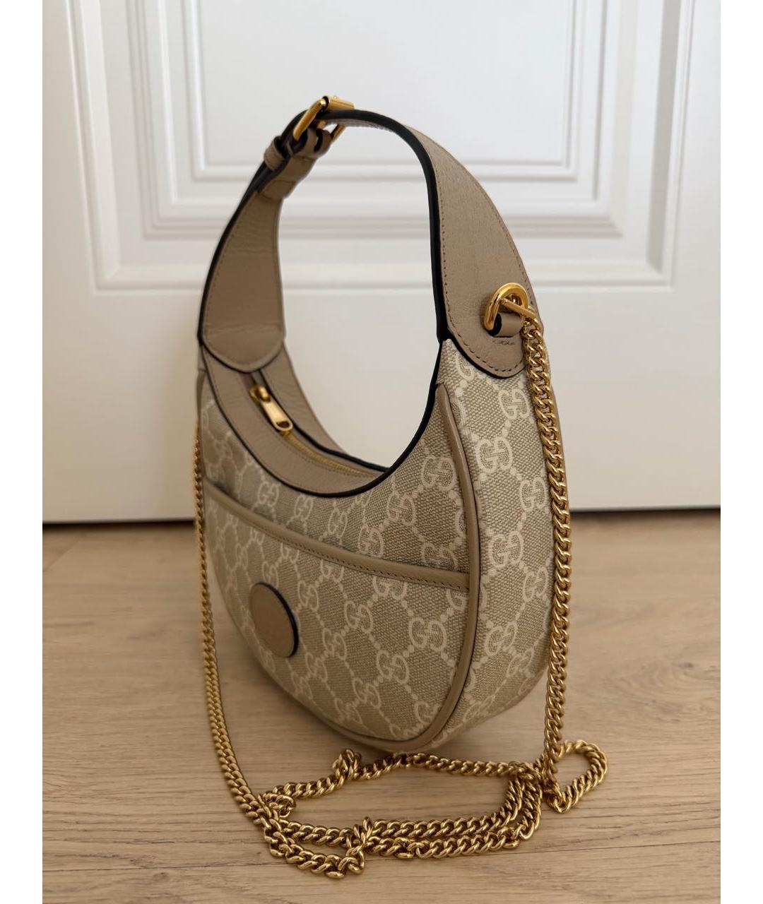 GUCCI Бежевая хлопковая сумка с короткими ручками, фото 2