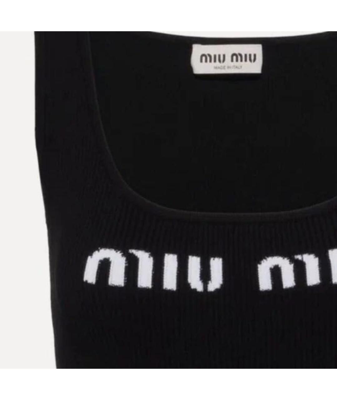 MIU MIU Черная футболка, фото 3